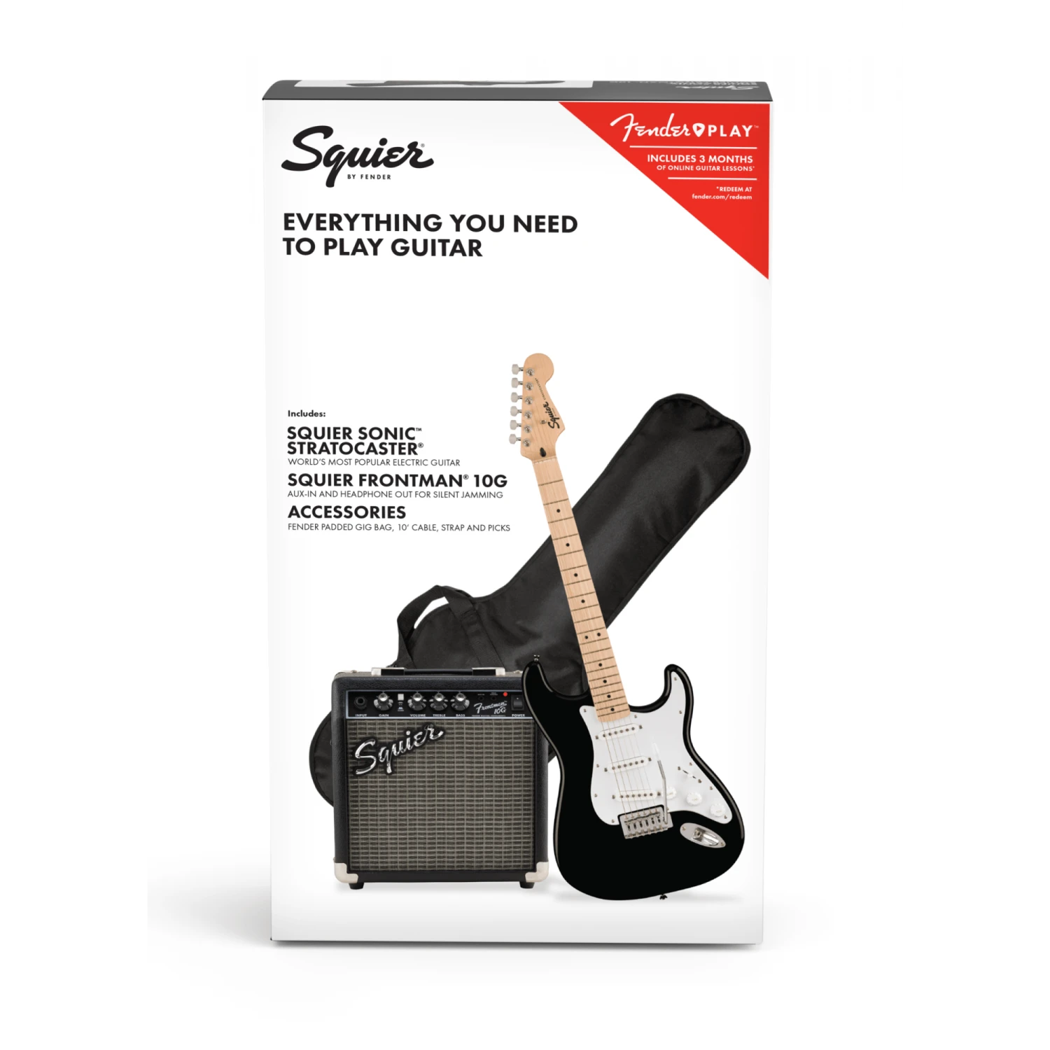 Squier Sonic Series Stratocaster Starter Pack In Black 5 Squier Sonic Series Stratocaster Starter Pack In Black - Image 3