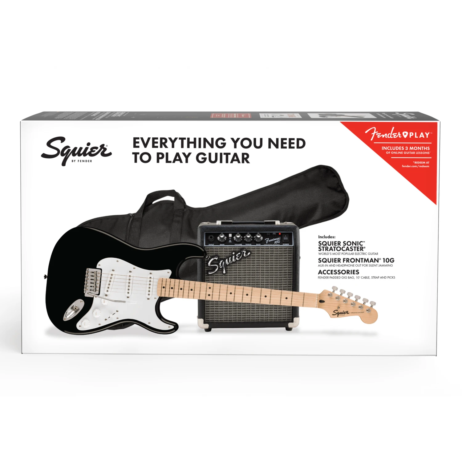 Squier Sonic Series Stratocaster Starter Pack In Black 4 Squier Sonic Series Stratocaster Starter Pack In Black - Image 2