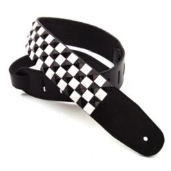 DSL Straps Pyramid Black And White Checker Stud Strap