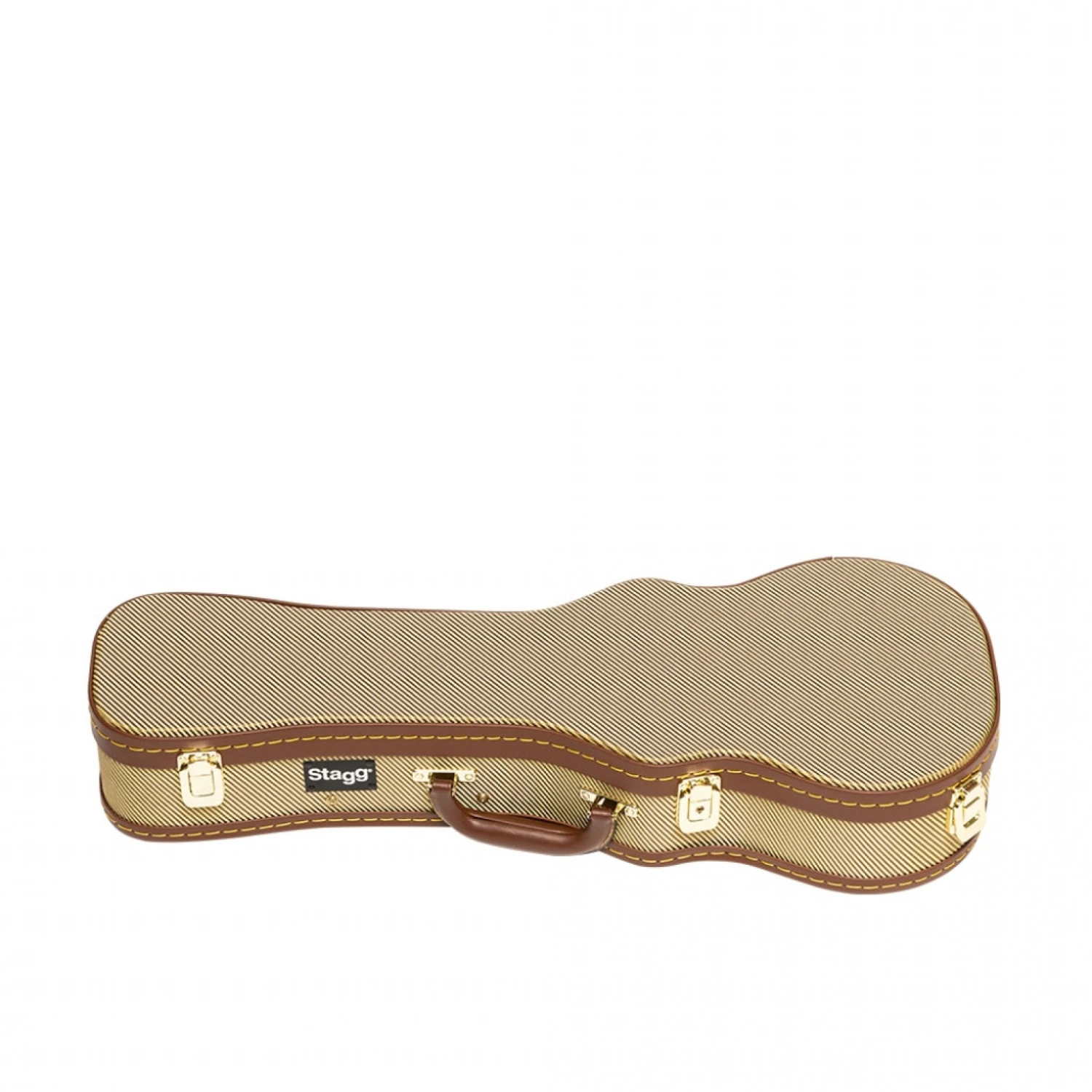 Stagg - Vintage-Style Series Gold Tweed Deluxe Hardshell Case For Concert Ukulele 9 Stagg - Vintage-Style Series Gold Tweed Deluxe Hardshell Case For Concert Ukulele - Image 7