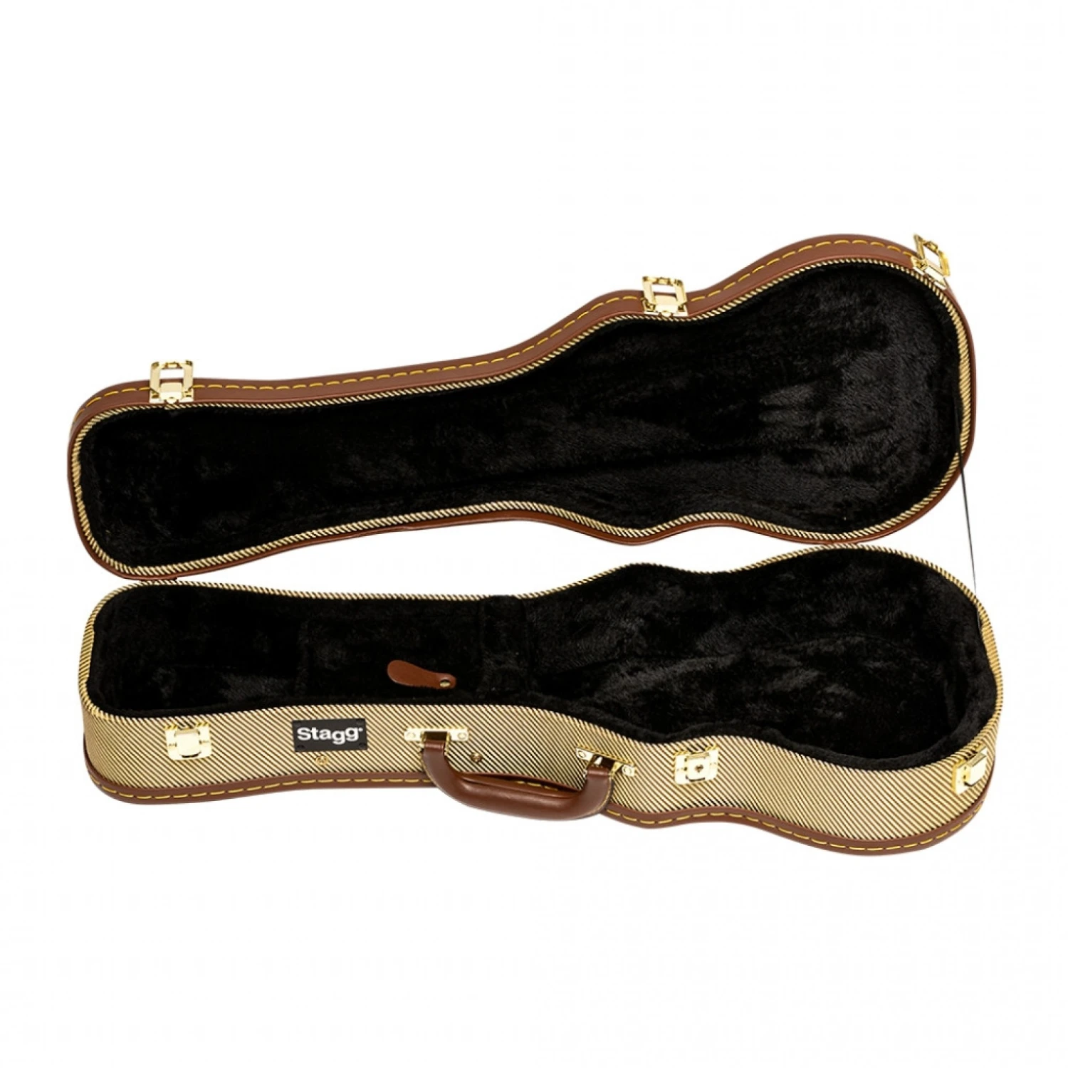 Stagg - Vintage-Style Series Gold Tweed Deluxe Hardshell Case For Concert Ukulele 7 Stagg - Vintage-Style Series Gold Tweed Deluxe Hardshell Case For Concert Ukulele - Image 5