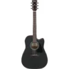 Ibanez AW247CEWKH Electro Acoustic Guitar Weathered Black Open Pore Top, Open Pore Natural Back And Sides -Musical Instrument Store AW247CE WKH 1.png
