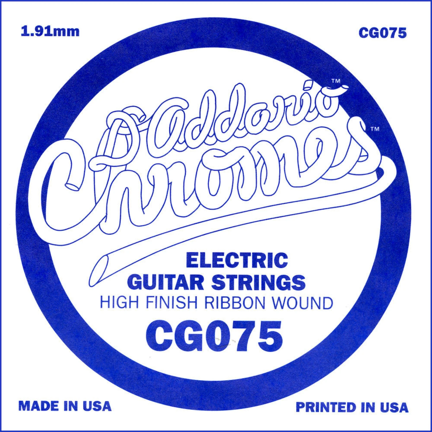 D'Addario CG075 Flat Wound Electric Guitar Single String .075 3 D'Addario CG075 Flat Wound Electric Guitar Single String .075