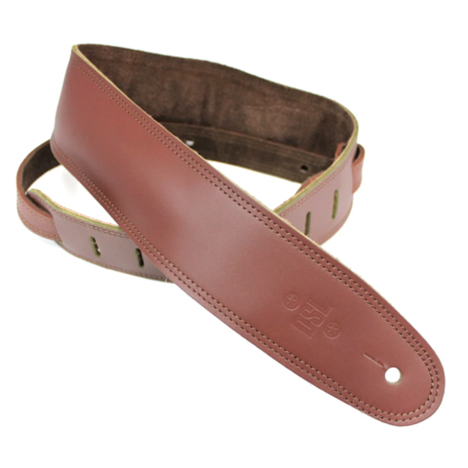 DSL Straps - GES25-16-2 2.5" Padded Suede Maroon/Brown Guitar Strap 3 DSL Straps - GES25-16-2 2.5" Padded Suede Maroon/Brown Guitar Strap