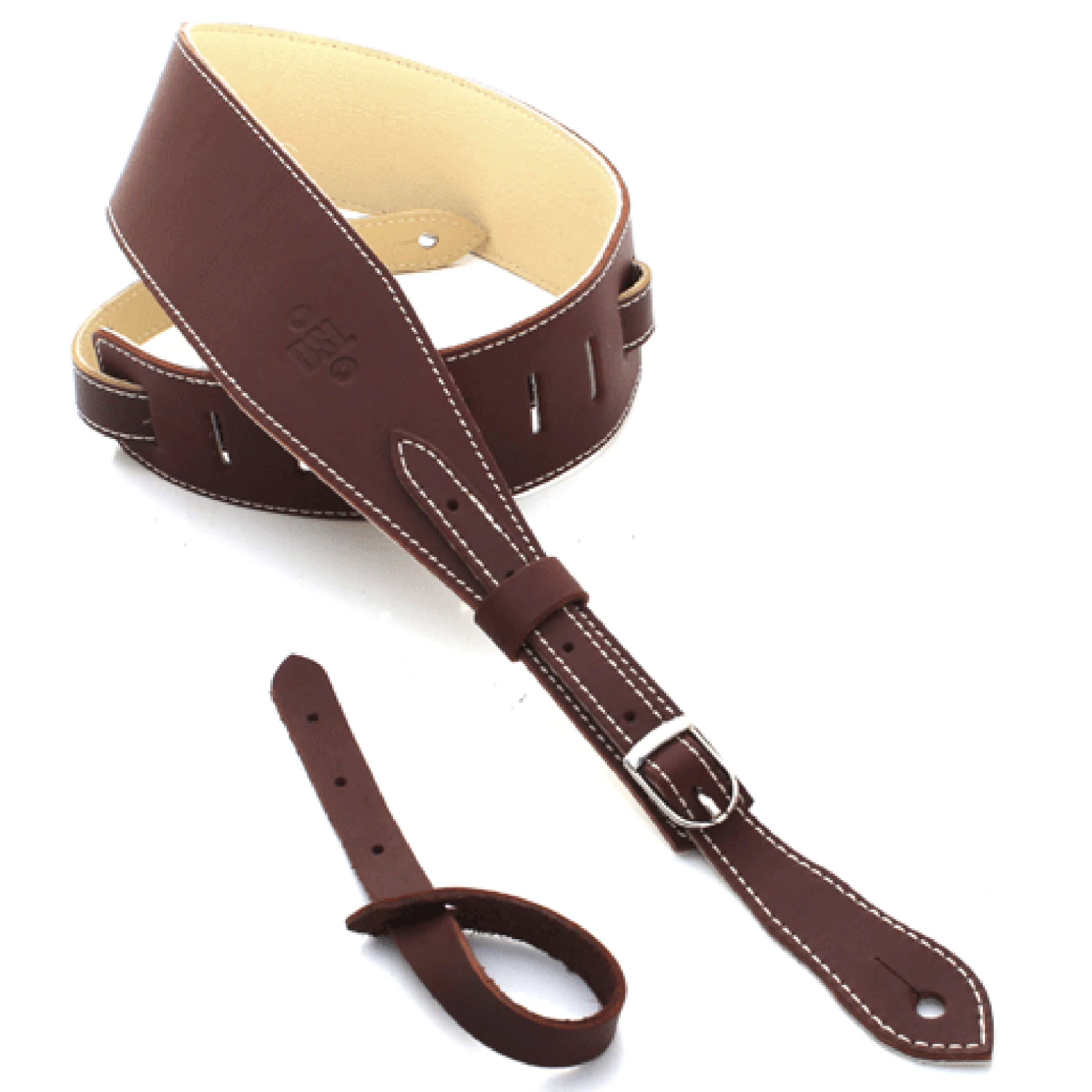 DSL Straps - GET25-16-3 2.5" Buckle Slender Maroon/Beige Guitar Strap 3 DSL Straps - GET25-16-3 2.5" Buckle Slender Maroon/Beige Guitar Strap