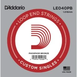 D'Addario LE040PB Phosphor Bronze Loop End Single String .040