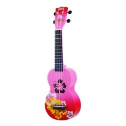 Mahalo MD1HBRDB - Soprano Ukulele - Hibiscus - Red Burst -Musical Instrument Store MD1HBrdb left.jpg