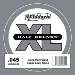 D'Addario NHR045SL Half Round Bass Guitar Single String Super Long Scale .045
