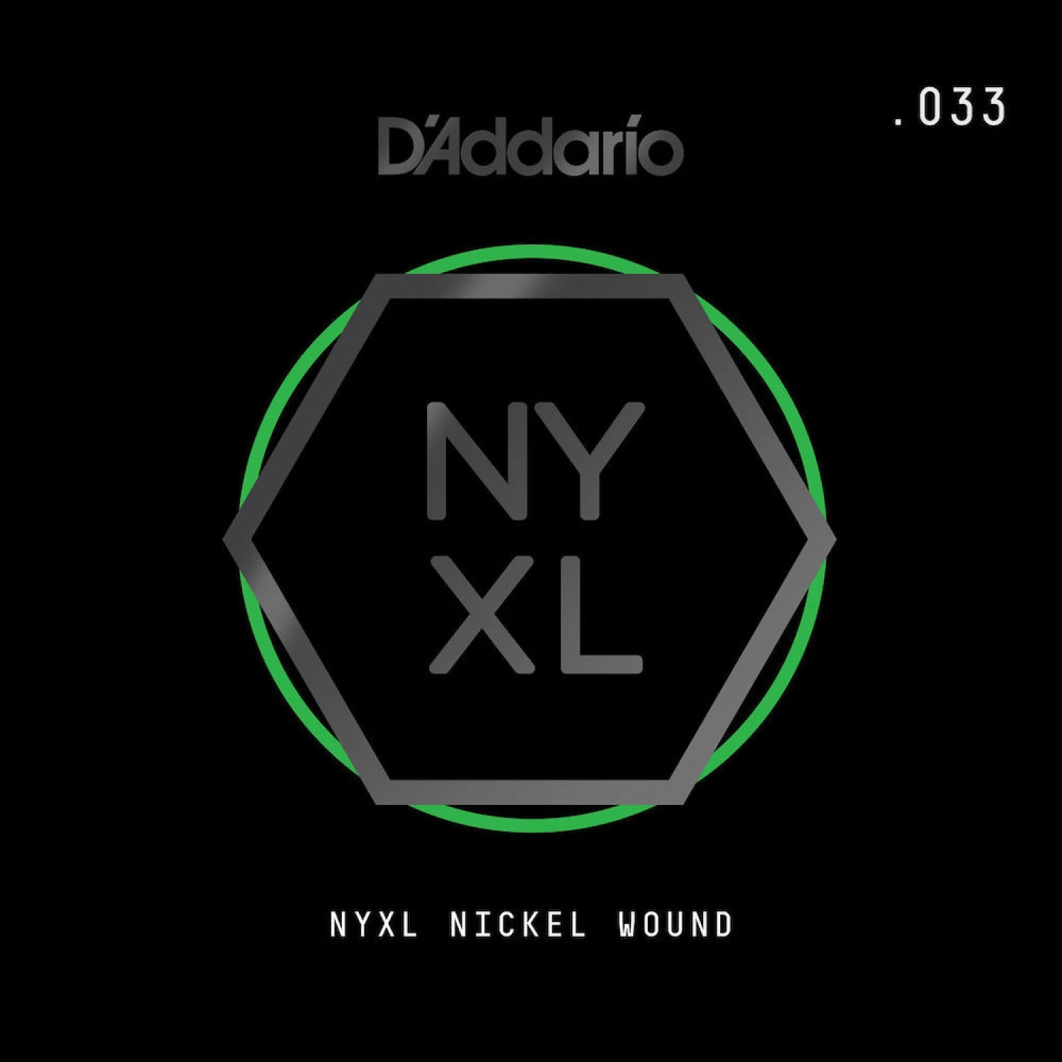 D'Addario NYXL Nickel Wound Electric Guitar Single String .033 3 D'Addario NYXL Nickel Wound Electric Guitar Single String .033