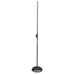On Stage Straight Mic Stand With Quik-Release Trigger Clutch & Weighted Round Base