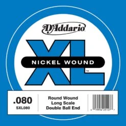 D'Addario SXL080 Nickel Wound Double Ball-End Bass Guitar Single String Long Scale .080
