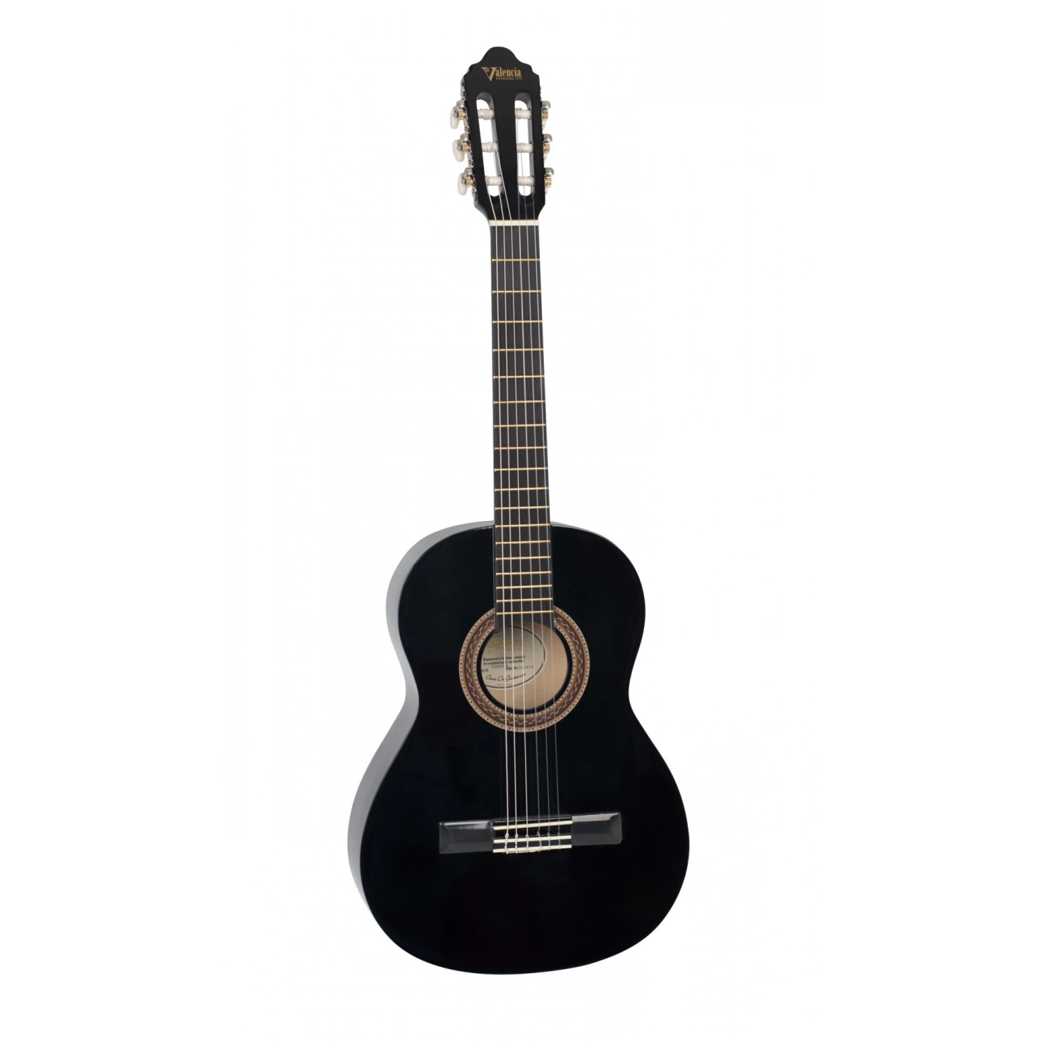Valencia VC103BK - 3/4 Size Classical Guitar - Gloss Black 3 Valencia VC103BK - 3/4 Size Classical Guitar - Gloss Black