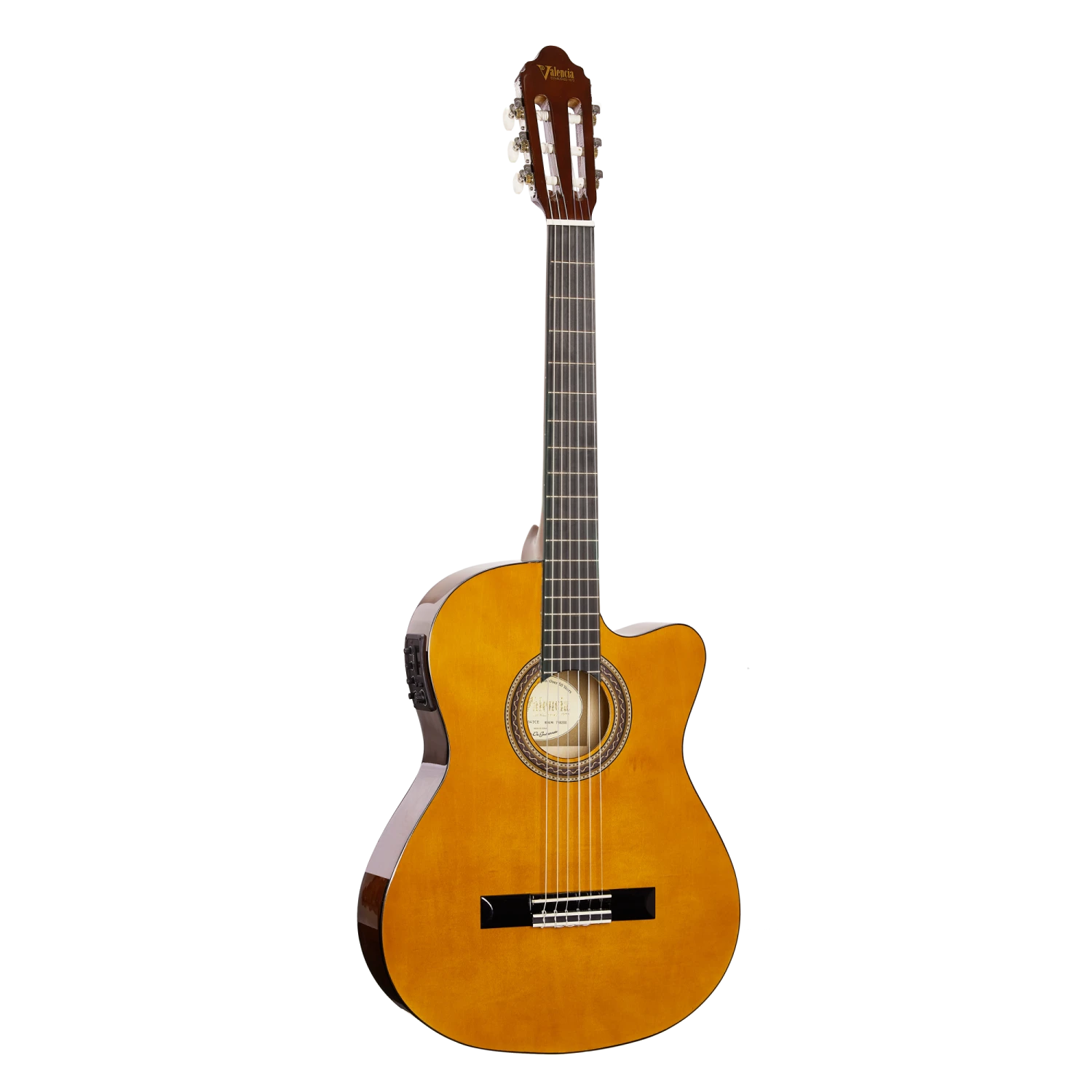 Valencia VC104TCE 4/4 Size Thin Body Electric/acoustic Classical Guitar With Venetian Cutaway. 3 Valencia VC104TCE 4/4 Size Thin Body Electric/acoustic Classical Guitar With Venetian Cutaway.