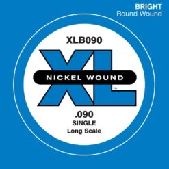 D'Addario XLB090 Nickel Wound Bass Guitar Single String Long Scale .090
