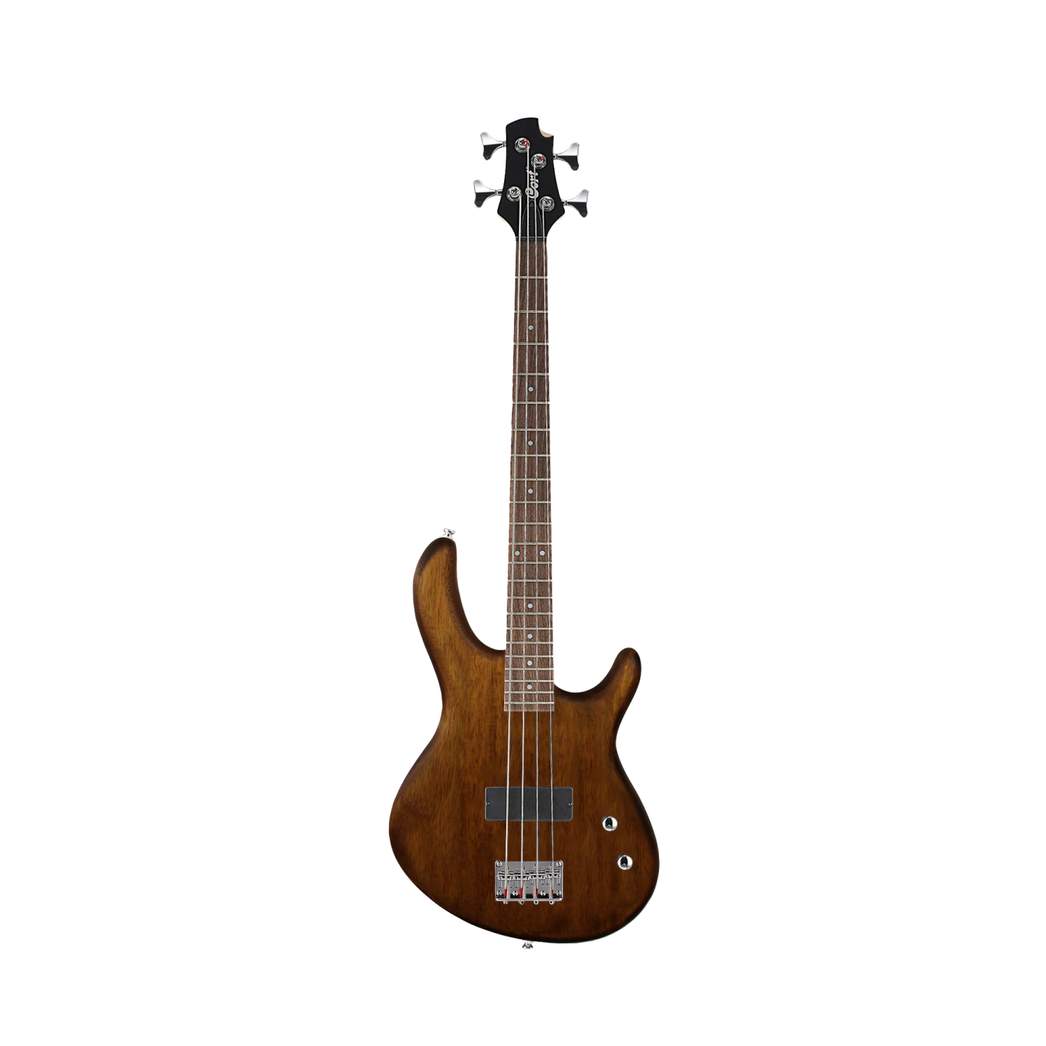 Cort Action Junior Short Scale Bass In Open Pore Walnut 3 Cort Action Junior Short Scale Bass In Open Pore Walnut