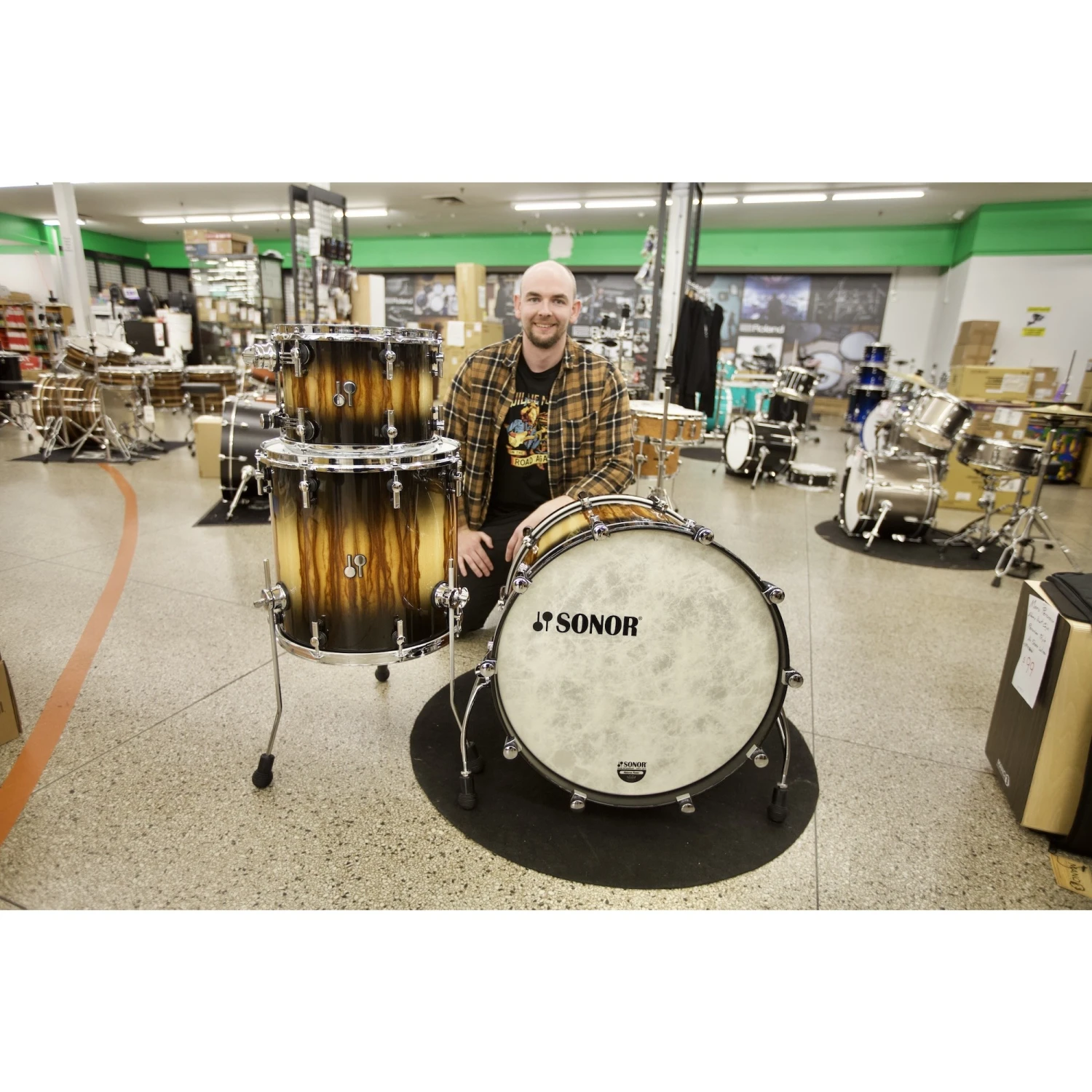 Sonor SQ2 3 Piece Shell Pack In Birch With African Marble / Black Fade 6 Sonor SQ2 3 Piece Shell Pack In Birch With African Marble / Black Fade - Image 4