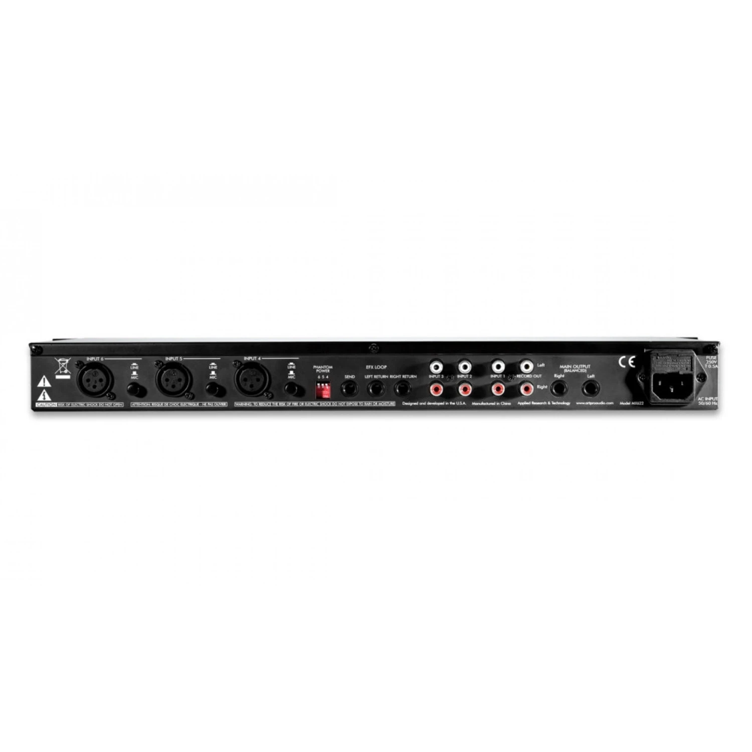 *art ART-MX622 Six Channel Stereo Mixer With EQ, Effects Loop And Balanced Outputs - Rack Mount 4 *art ART-MX622 Six Channel Stereo Mixer With EQ, Effects Loop And Balanced Outputs - Rack Mount - Image 2