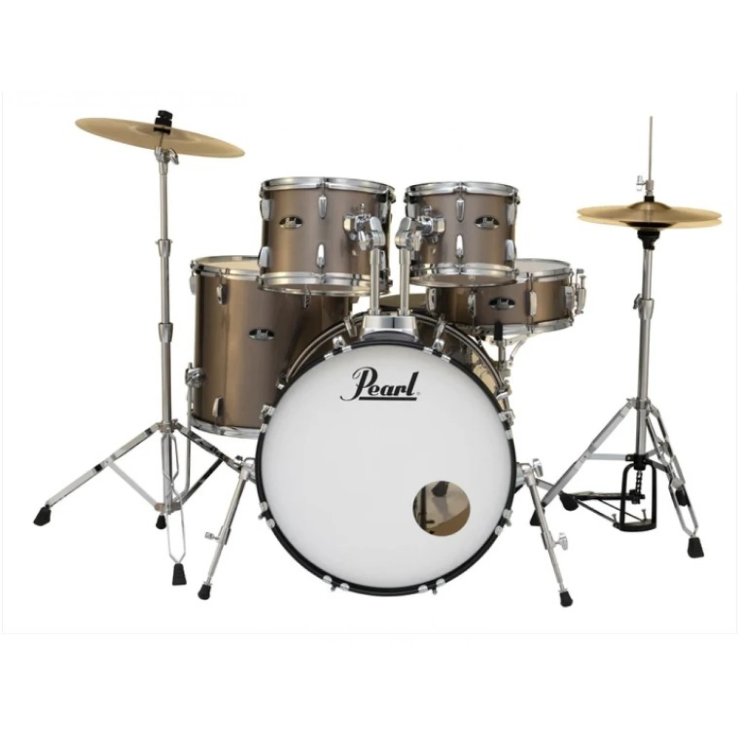 Pearl Roadshow 20" Fusion Drum Kit Package In Bronze Metallic 3 Pearl Roadshow 20" Fusion Drum Kit Package In Bronze Metallic
