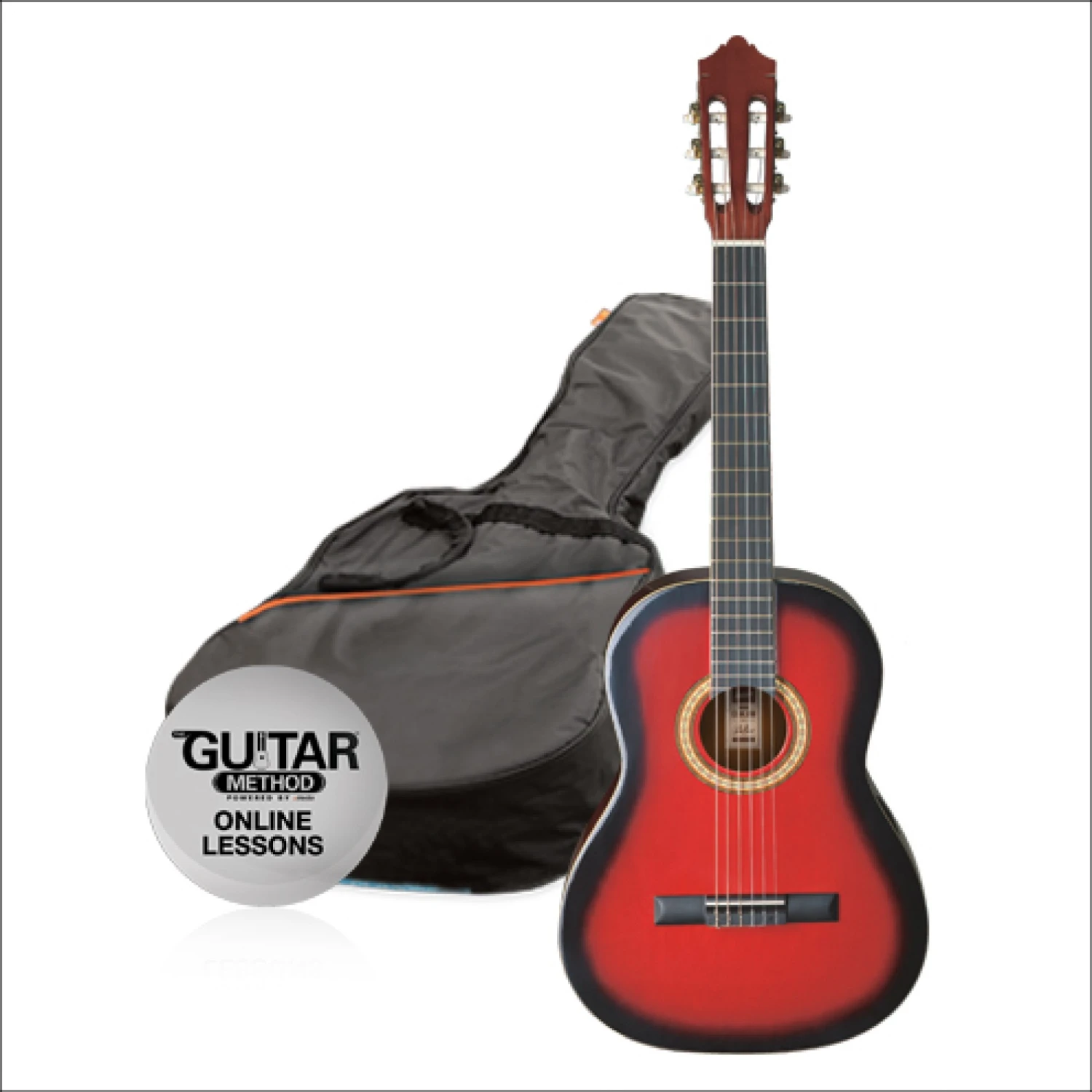 Ashton CG14 1/4 Size Nylon String Guitar Pack Red Burst 3 Ashton CG14 1/4 Size Nylon String Guitar Pack Red Burst