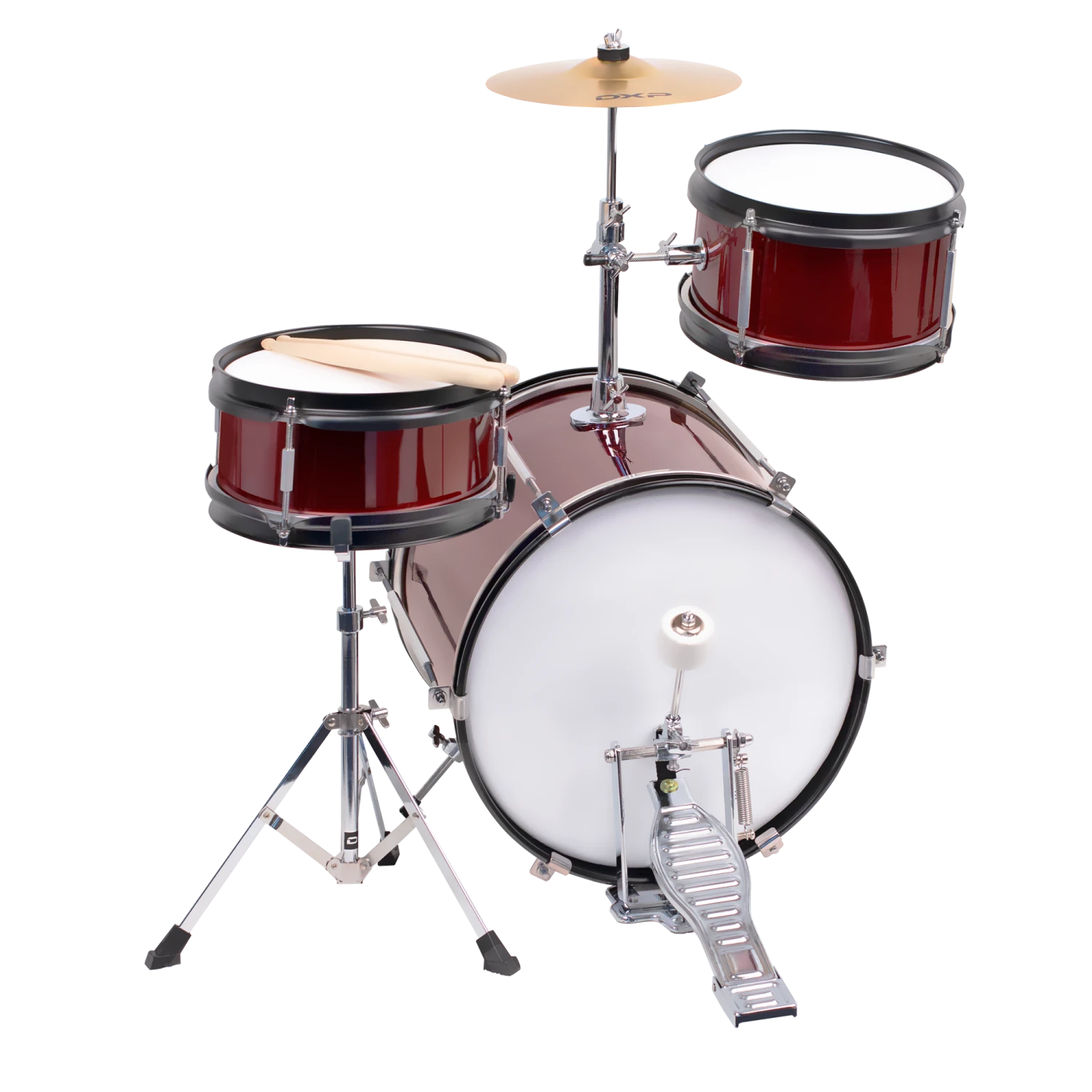 DXP 3pce Junior Drum Kit 3 In Wine Red 4 DXP 3pce Junior Drum Kit 3 In Wine Red - Image 2