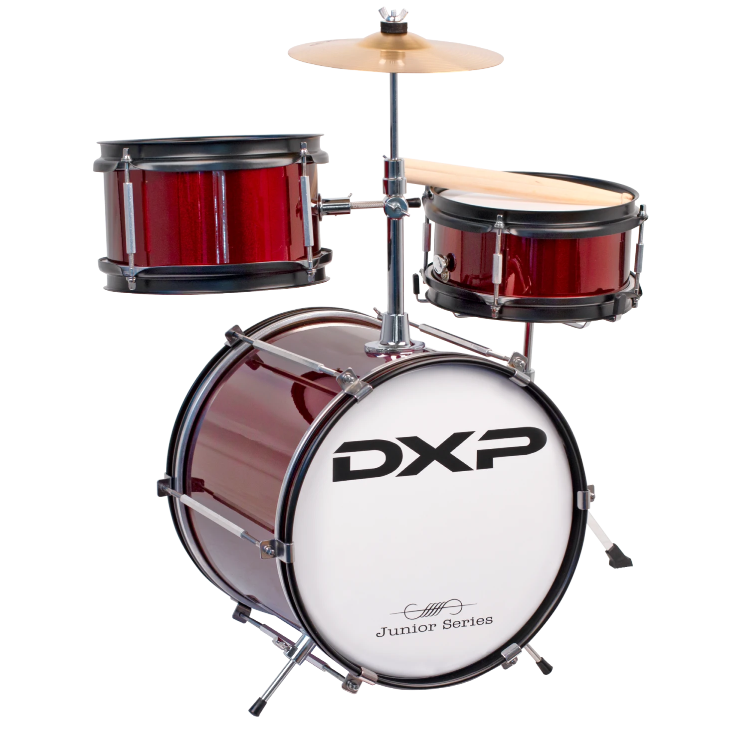 DXP 3pce Junior Drum Kit 3 In Wine Red 3 DXP 3pce Junior Drum Kit 3 In Wine Red