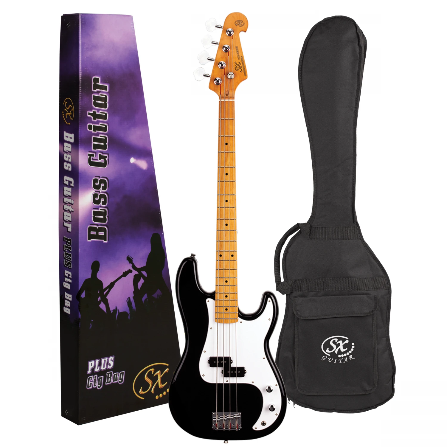 SX VEP57 Vintage 57 Style Bass Guitar In Black 3 SX VEP57 Vintage 57 Style Bass Guitar In Black