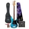 SX Vintage Style Bass And Laney LX15B Amp Starter Pack In Lake Placid Blue 2 SX Vintage Style Bass And Laney LX15B Amp Starter Pack In Lake Placid Blue -Musical Instrument Store vep62lpb pk2